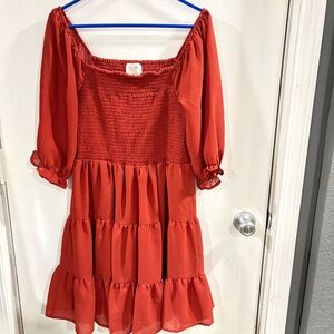 Elegant Red Midi Dress